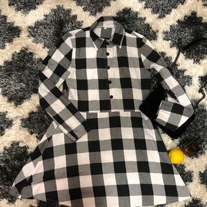 Black and white square print dress